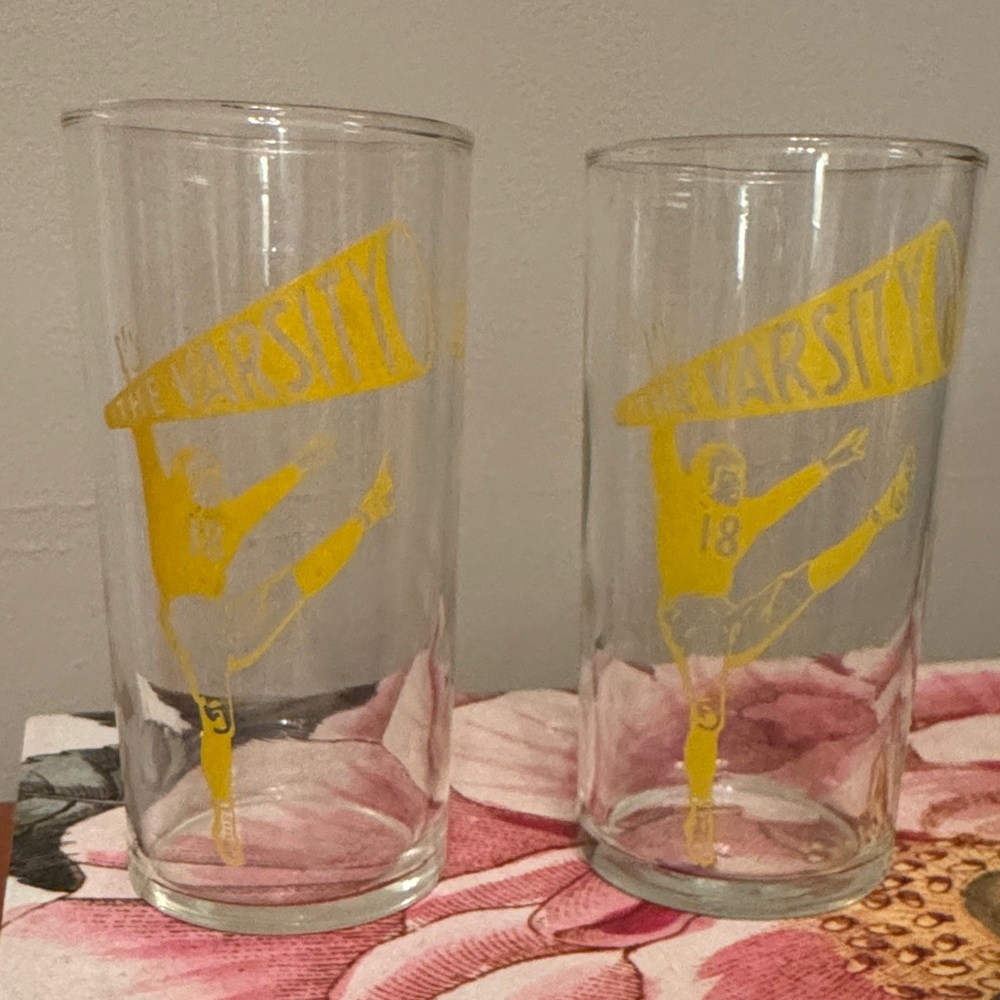 The Varsity football glasses. Vintage. Set of two